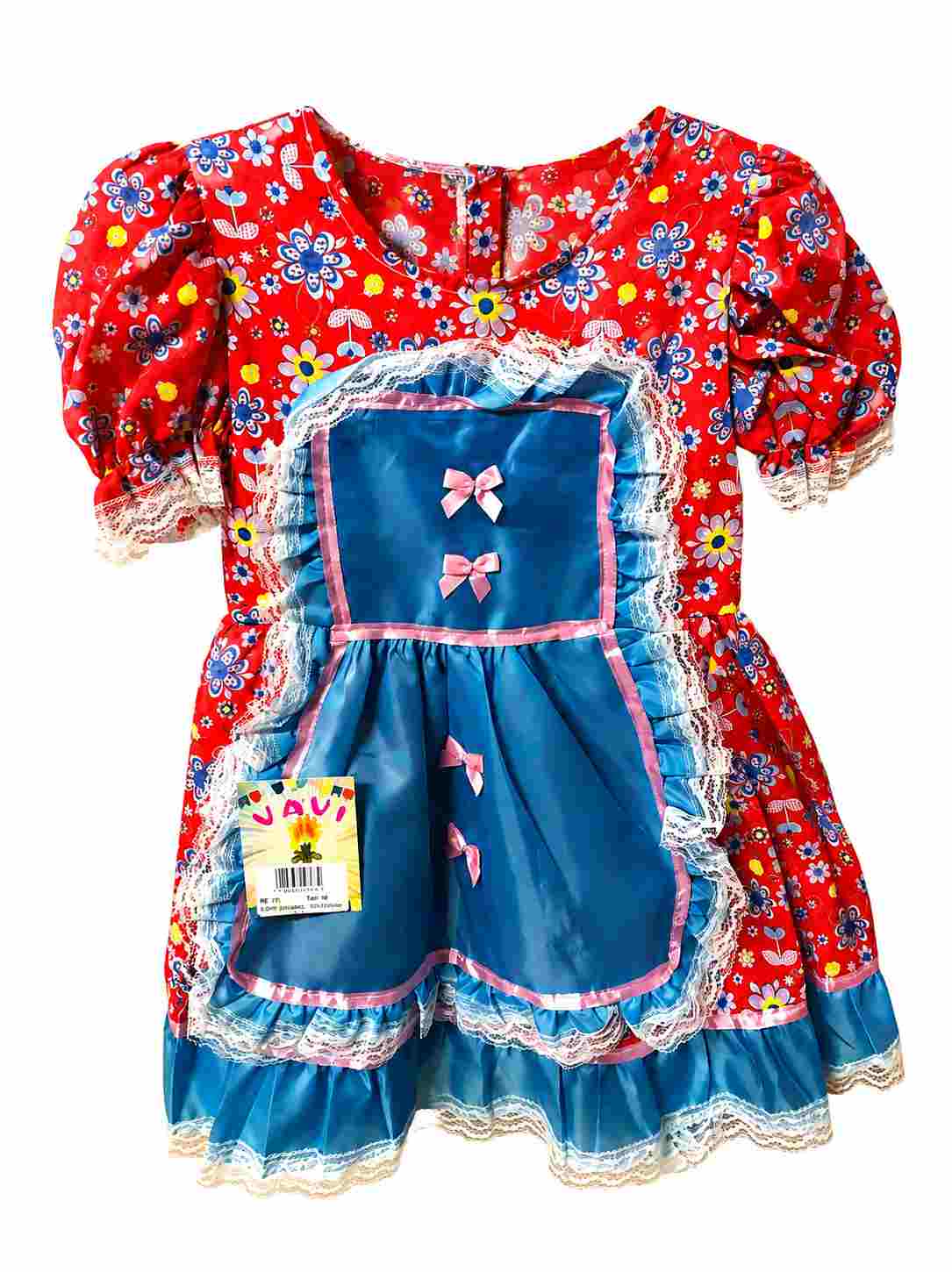VESTIDO JUNINO ESTAMPADO C/ AVENTAL 